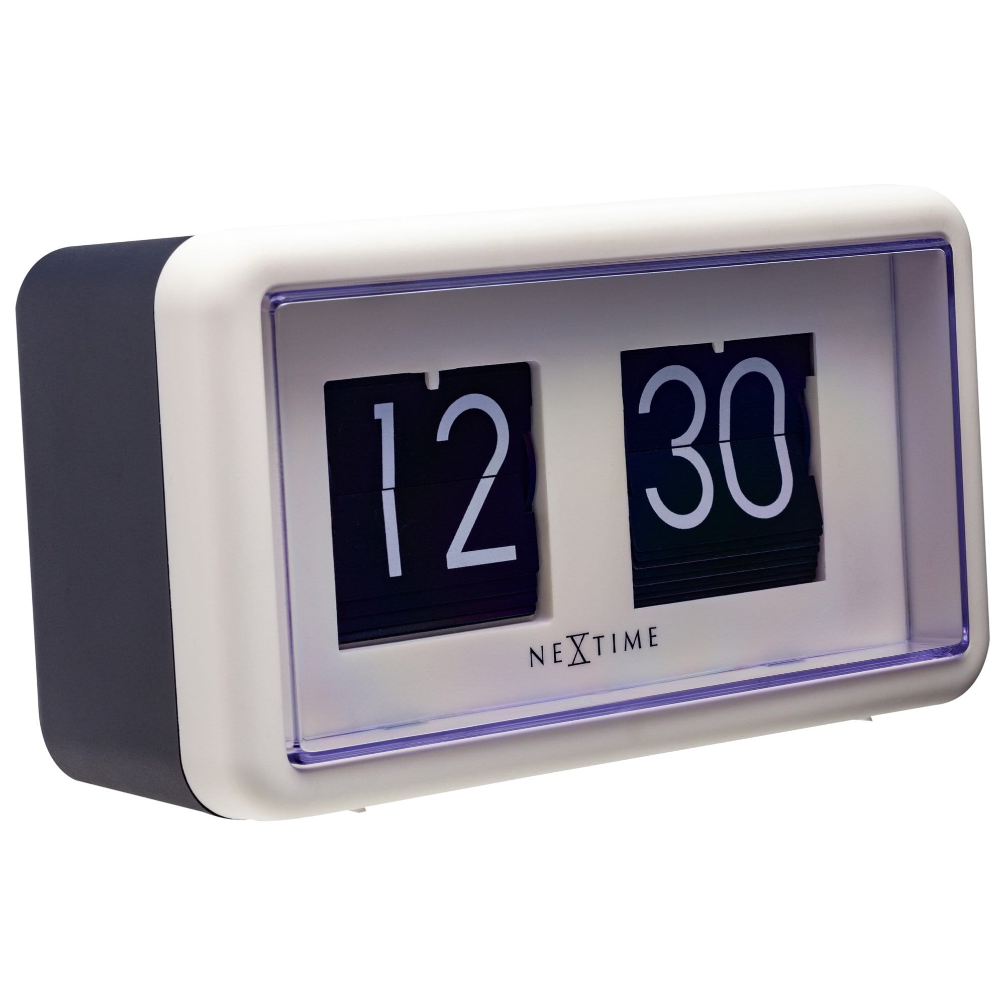 NeXtime Clocks flip table or wall clock, 18x10x7cm, showing white flip panels with black numerals on the left side.